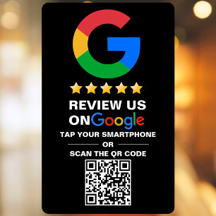 Autocollant Pour Fenêtre Noir moderne Code QR personnalisé Google Review