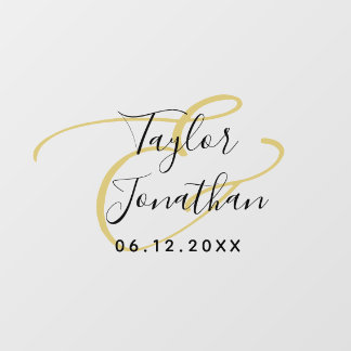 Autocollant Pour Fenêtre Noir & Or minimal Classy Luxury Mariage personnali