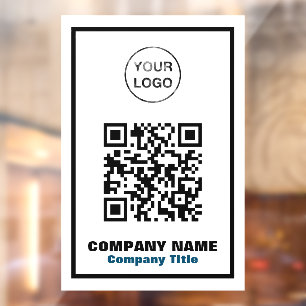 Autocollant Pour Fenêtre Nom de l'entreprise, logo et code QR