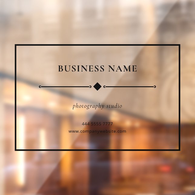 Autocollant Pour Fenêtre Nom de l'entreprise moderne petite cadre noir tran (Feuille 2)