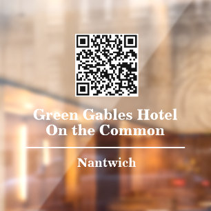 Autocollant Pour Fenêtre Nom de l'hôtel ou du restaurant avec code QR