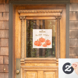 Autocollant Pour Fenêtre NOM PERSONNALISÉ DU Citrouille D'Aquarelle