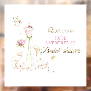 Autocollant Pour Fenêtre Nom personnalisé La mariée rougissante en fleurs L