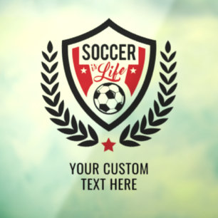 Autocollant Pour Fenêtre Nom personnalisé Logo de football
