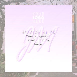 Autocollant Pour Fenêtre Nom professionnel et Modèle Slogan   Violet clair