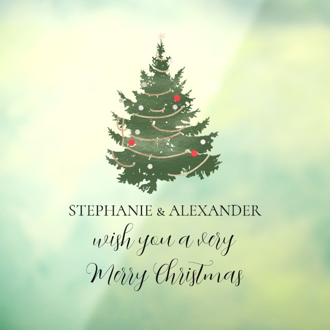 Autocollant Pour Fenêtre Noms des arbres de Noël Joyeux Noël (Feuille 3)