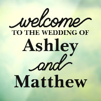 Noms personnalisés Bienvenue dans notre Mariage po