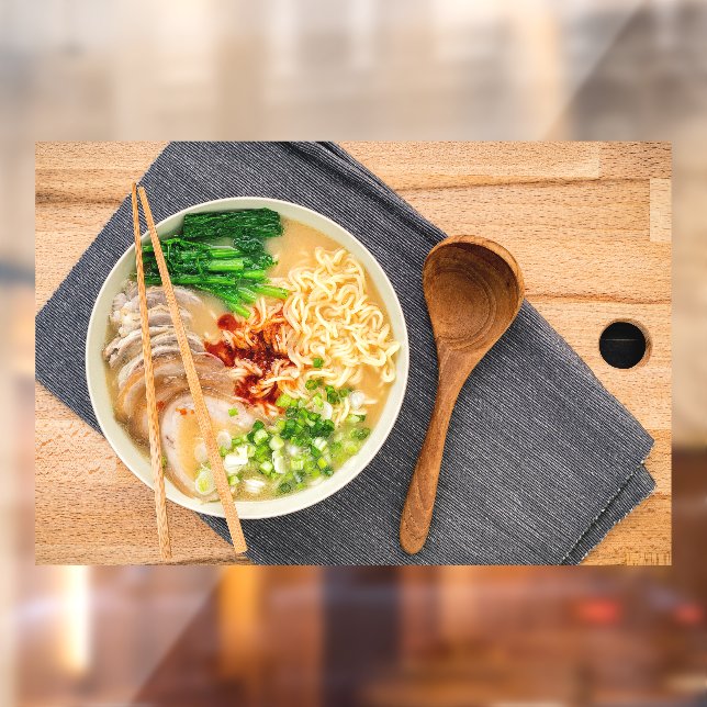 Autocollant Pour Fenêtre Nouilles Ramen Top View Restaurant Picture Advert  (Feuille 2)