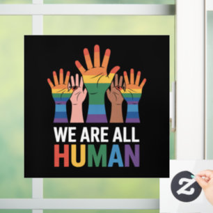 Autocollant Pour Fenêtre Nous sommes tous arc-en-ciel humain LGBTQ Fierté L