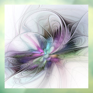 Autocollant Pour Fenêtre Nouvelle vie, Colorful Abstrait Fractal Art Imagin