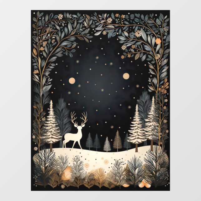 Autocollant Pour Fenêtre Nuit d'hiver (Feuille)