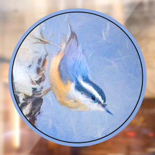 Autocollant Pour Fenêtre Nuthatch à poitrine rouge Peinture d'art original