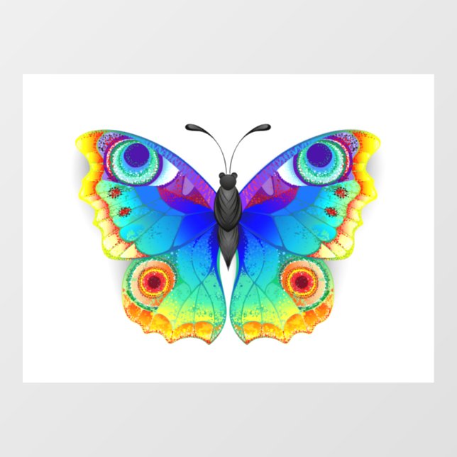 Autocollant Pour Fenêtre Oeil de paon arc-en-ciel (Feuille)