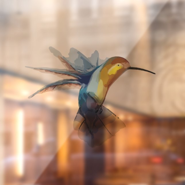 AUTOCOLLANT POUR FENÊTRE OISEAU D'OISEAU HUMMINGBIRD EN VERRE CLAIR (Feuille 2)
