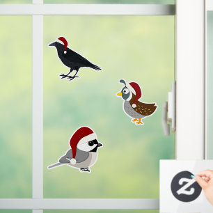 Autocollant Pour Fenêtre Oiseaux de Noël