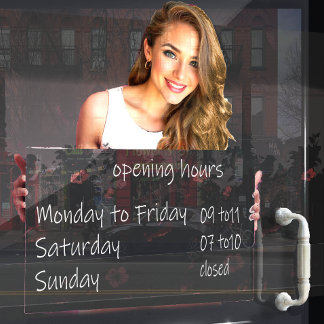 Autocollant Pour Fenêtre Opening Hours Sign Window Cling