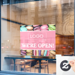 Autocollant Pour Fenêtre Ouvert pour les affaires Macaron Patisserie Fran