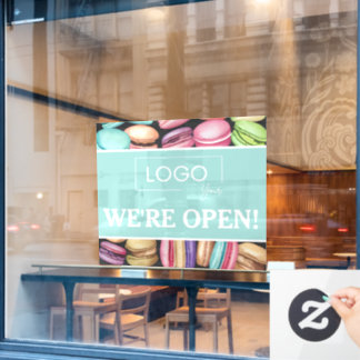 Autocollant Pour Fenêtre Ouvert pour les affaires | Macaron Patisserie Fran