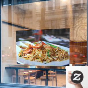 Autocollant Pour Fenêtre Pad Thai Hungry Noodles Prawn Thai Restaurant