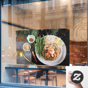 Autocollant Pour Fenêtre Pad Thai Pad Thai Prawn Thai Prawn Thai Nourriture