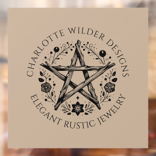 Autocollant Pour Fenêtre Pagan Wiccan Rustique Kraft