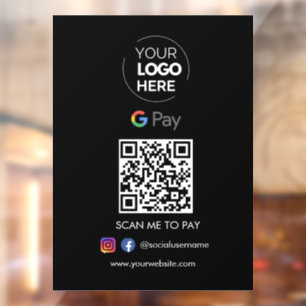 Autocollant Pour Fenêtre Paiement du code QR de Google Pay   Numériser pour