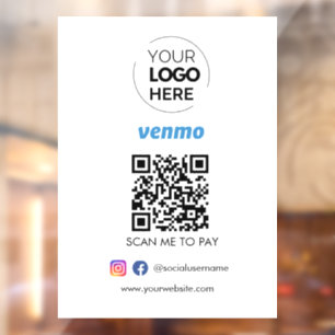 Autocollant Pour Fenêtre Paiement du code QR Venmo Analyser pour payer le