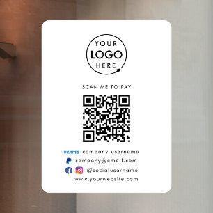Autocollant Pour Fenêtre Paiement par Code QR   Logo d'entreprise de paieme