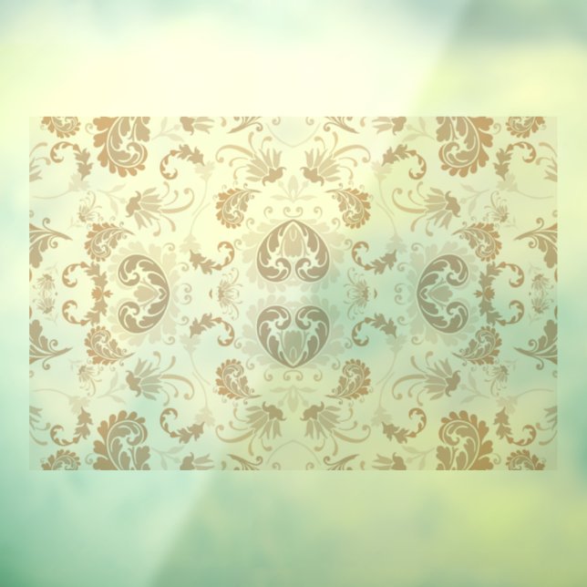 Autocollant Pour Fenêtre Paisley en beige esthétique moderne Tan Brown (Feuille 3)