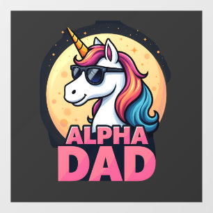 Autocollant Pour Fenêtre Papa licorne drôle Laufey hommes fête des pères No