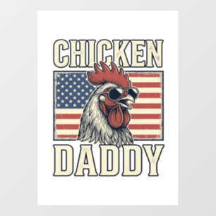 Autocollant Pour Fenêtre Papa Poule Coq Vintage Patriotique