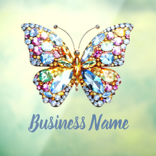 Autocollant Pour Fenêtre papillon aux gemmes colorées
