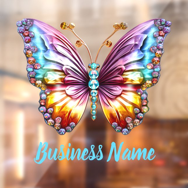 Autocollant Pour Fenêtre papillon aux pierres (Feuille 2)