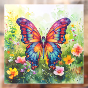 Autocollant Pour Fenêtre Papillon Bleu Orange ailes