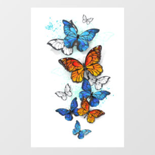 Autocollant Pour Fenêtre Papillons volants Morpho et Monarch