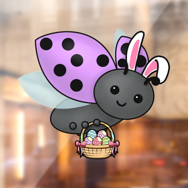 Autocollant Pour Fenêtre Pâques Ladybug (Feuille 2)