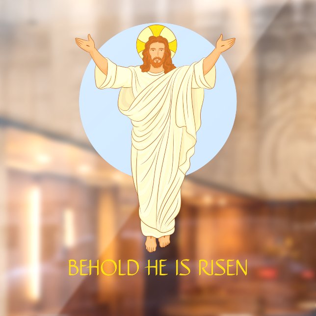 Autocollant Pour Fenêtre Pâques Résurrection de Jésus Voici Il Est Ressusci (Feuille 2)