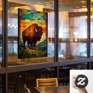 Autocollant Pour Fenêtre Parc national de Yellowstone Sunrise Bison Art