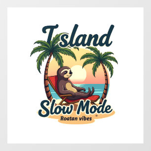 Autocollant Pour Fenêtre Paresseux de Roatan Vintage Île Relax Graphique 2