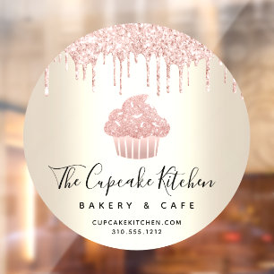 Autocollant Pour Fenêtre Parties scintillant Cupcake rose Drives Boulangeri