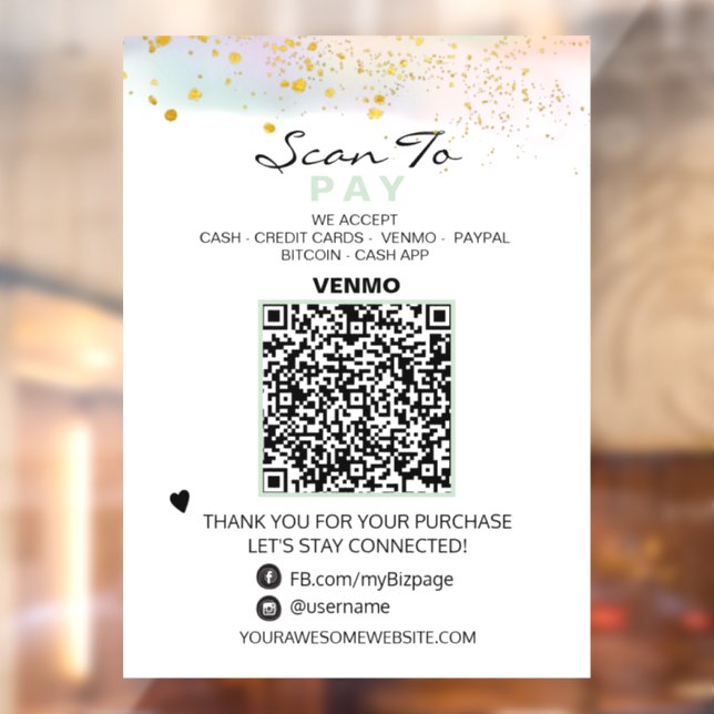 Autocollant Pour Fenêtre *~* Parties scintillant QR Fenêtre Analyse PASTEL  (Feuille 2)