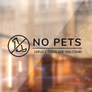 Autocollant Pour Fenêtre Pas d'animaux de compagnie, les chiens de service