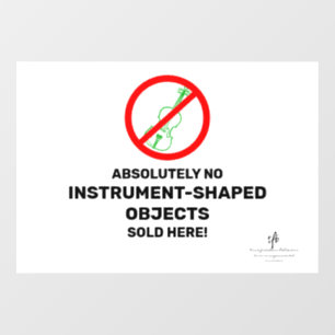 Autocollant Pour Fenêtre Pas de violons verts Boutique Musique locale