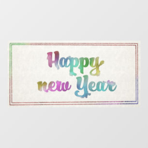Autocollant Pour Fenêtre Pastel Joyeux Nouvel An Clair de fenêtre