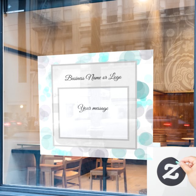 Autocollant Pour Fenêtre Pastel Poke A Dots Bleu Fenêtre Clouer (Fenêtre de café)