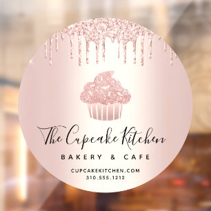 Autocollant Pour Fenêtre Pâtisserie Boulangerie de Cupcakes Café Gouttes de