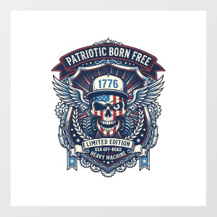Autocollant Pour Fenêtre Patriotique 1776 Hors Route Camion Monstre Crâne L
