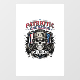 Autocollant Pour Fenêtre Patriotique 1776 Hors Route Crâne Monster Truck Lo