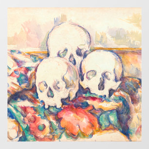 Autocollant Pour Fenêtre Paul Cezanne - Aquarelle à trois crânes