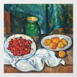 Autocollant Pour Fenêtre Paul Cezanne - La vie morte avec les cerises et le